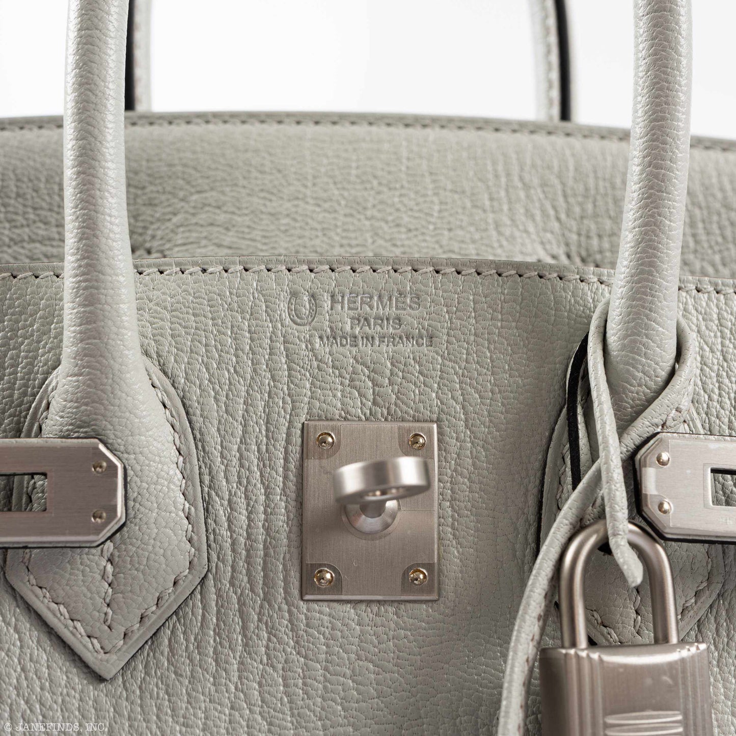 Hermes Birkin 25 HSS Bi-Color Gris Perle and Raisin Chevre Brushed Palladium Hardware - Special Edition