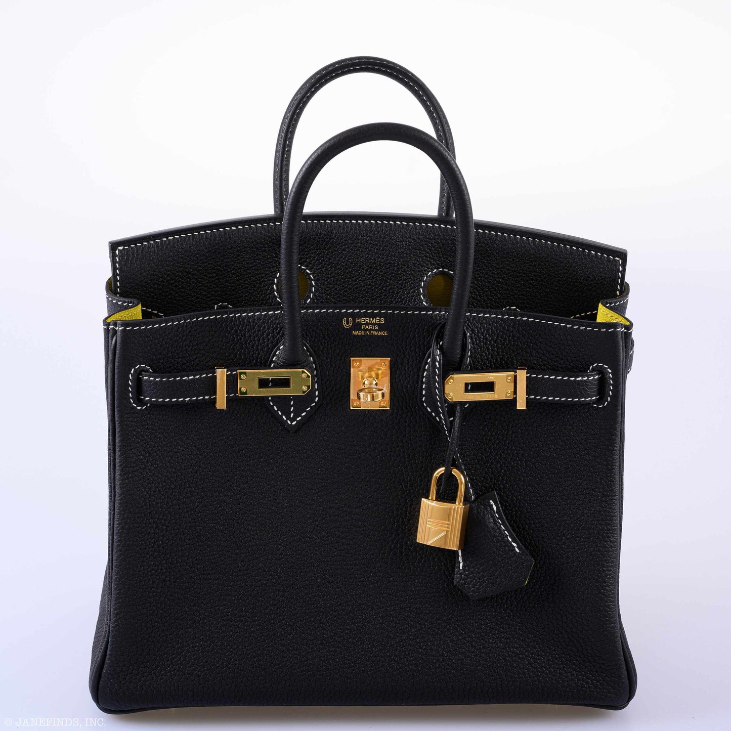 Hermes Birkin 25 HSS Black Togo & Lime Gold Hardware - 2020, Y