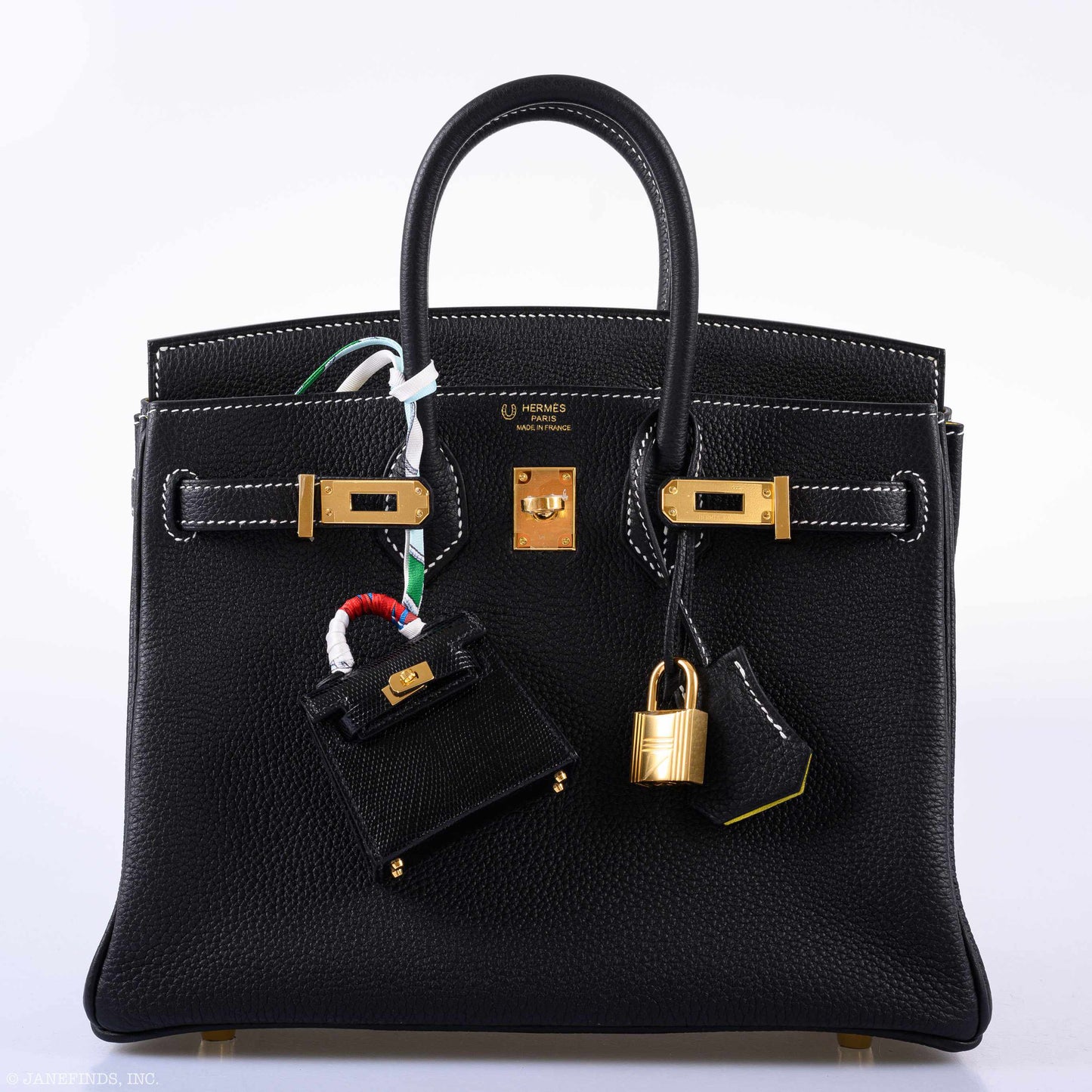 Hermes Birkin 25 HSS Black Togo & Lime Gold Hardware - 2020, Y