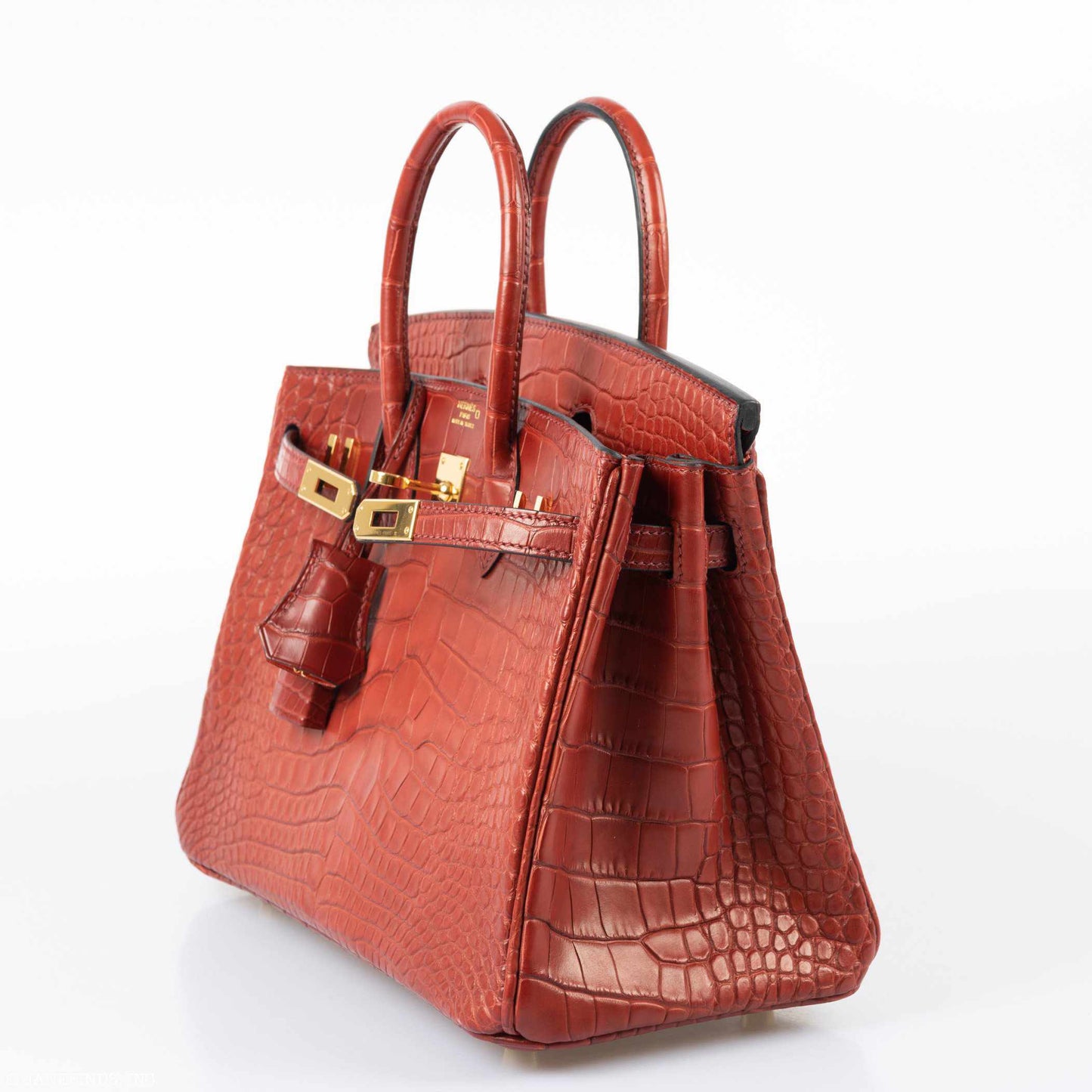 Hermes Birkin 25 HSS Rouge H Alligator & Orange Interior Gold Hardware