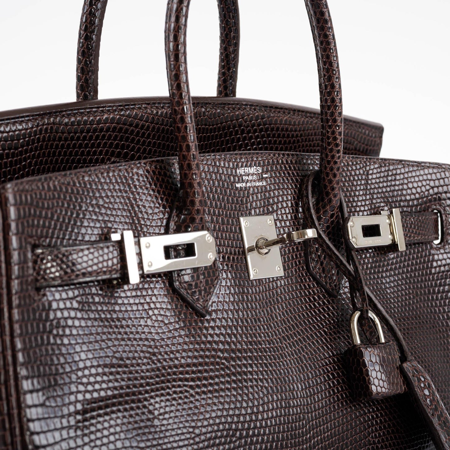 Hermes Birkin 25 Havane Nilo Lizard with Palladium Hardware - 2007, K Square