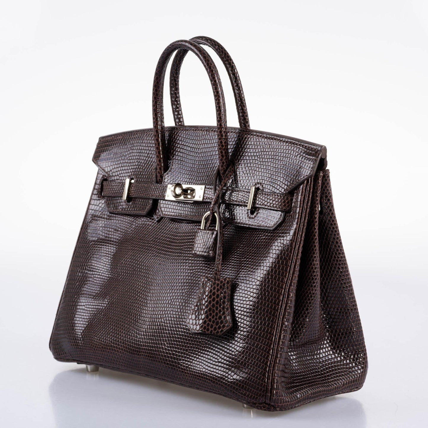 Hermes Birkin 25 Havane Nilo Lizard with Palladium Hardware - 2007, K Square