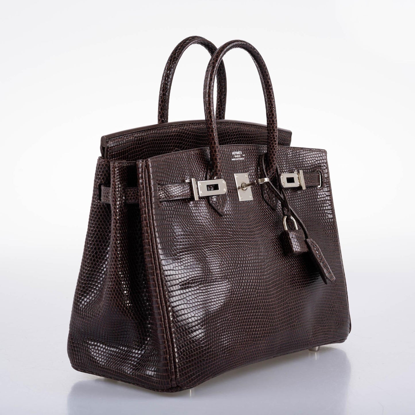 Hermes Birkin 25 Havane Nilo Lizard with Palladium Hardware - 2007, K Square