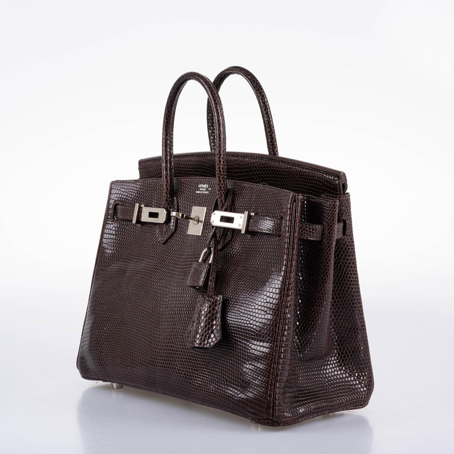 Hermes Birkin 25 Havane Nilo Lizard with Palladium Hardware - 2007, K Square