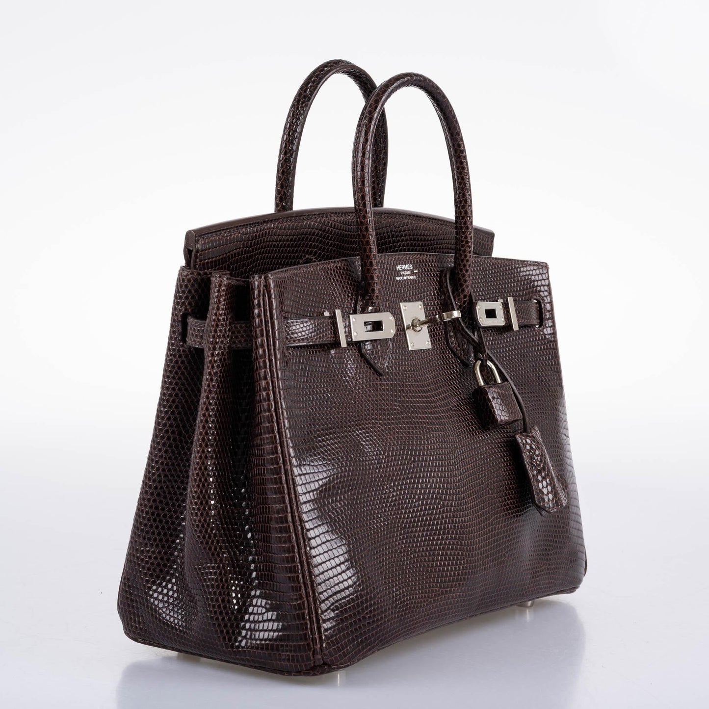 Hermes Birkin 25 Havane Nilo Lizard with Palladium Hardware - 2007, K Square