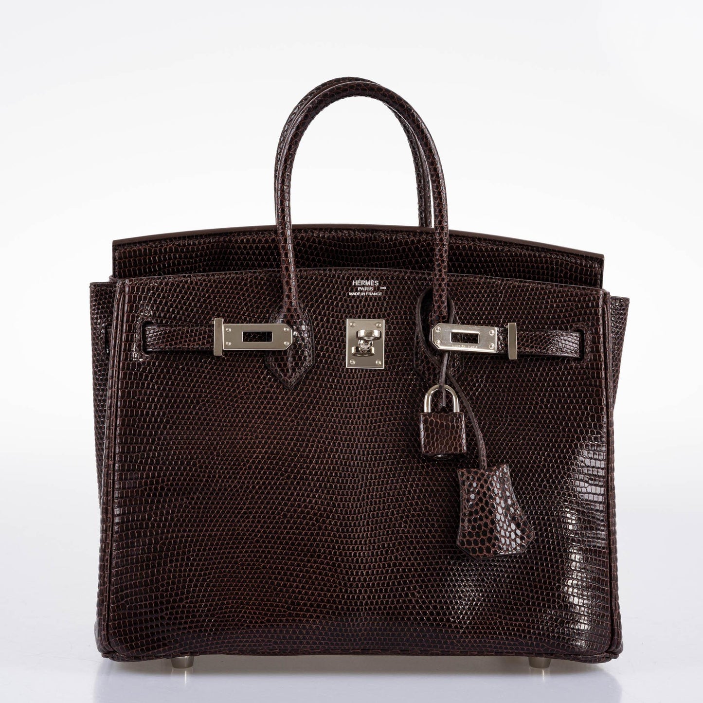 Hermes Birkin 25 Havane Nilo Lizard with Palladium Hardware - 2007, K Square