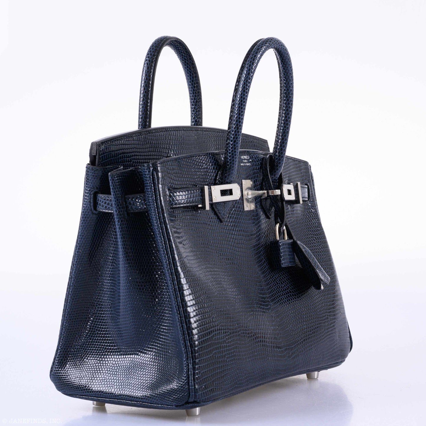 Hermes Birkin 25 Indigo Lizard Palladium Hardware - 2019