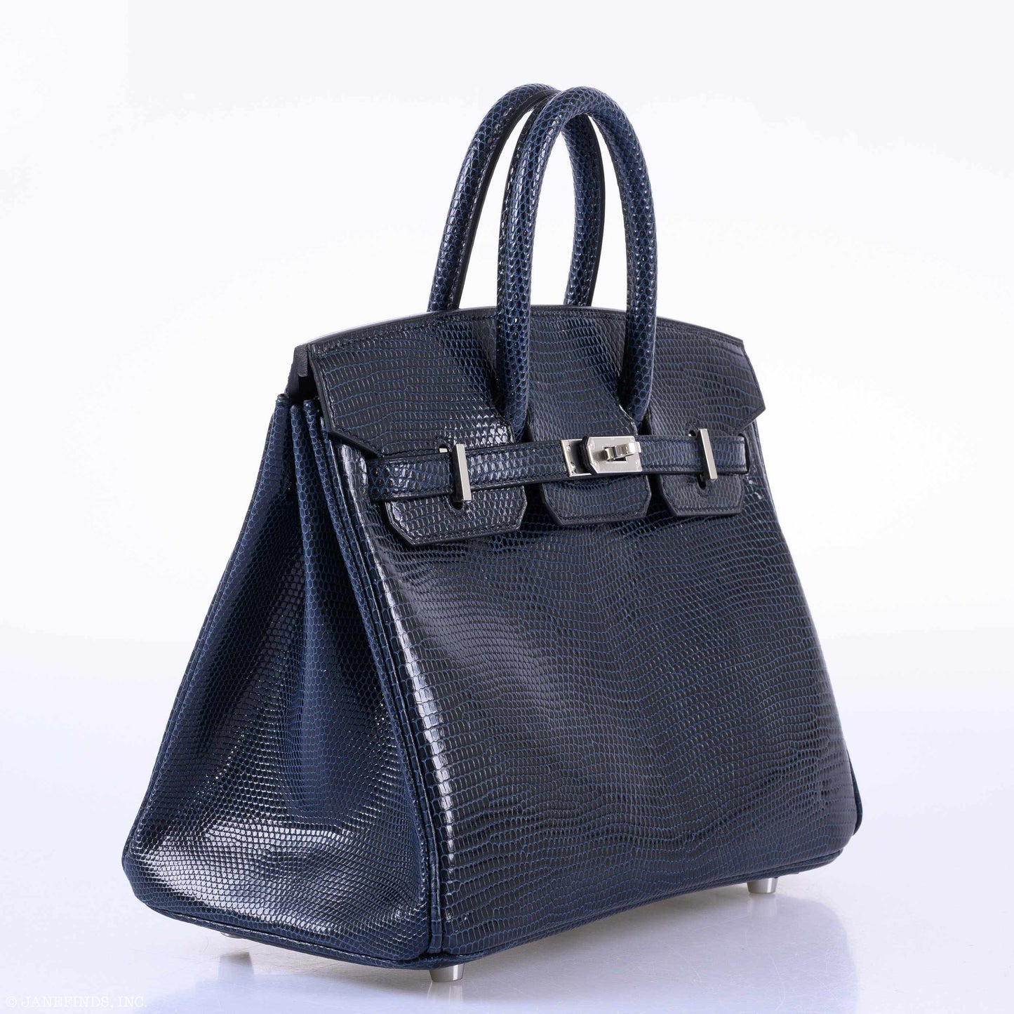 Hermes Birkin 25 Indigo Lizard Palladium Hardware - 2019