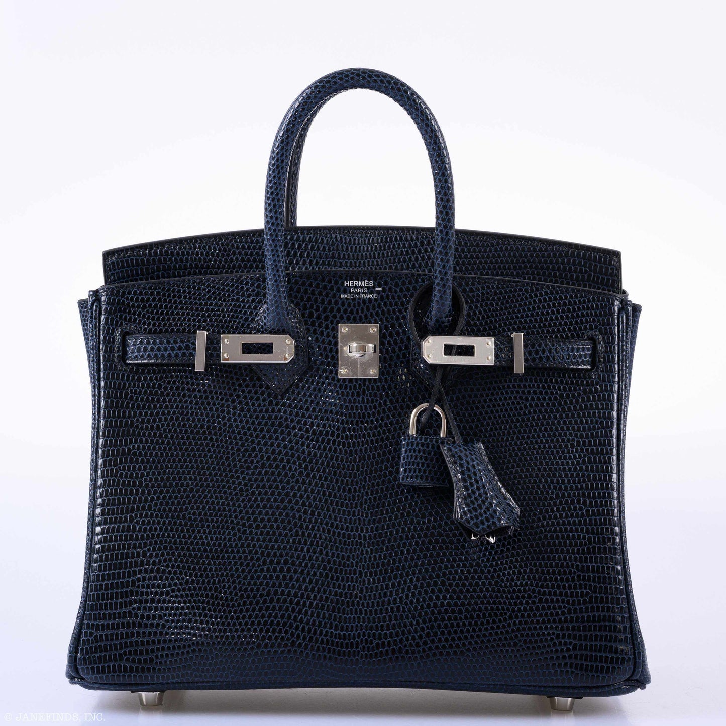 Hermes Birkin 25 Indigo Lizard Palladium Hardware - 2019