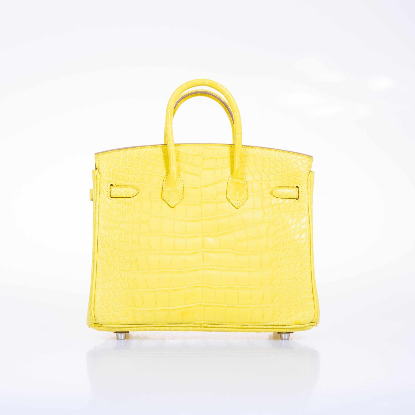 Hermes Birkin 25 Lime Yellow Matte Alligator Palladium Hardware