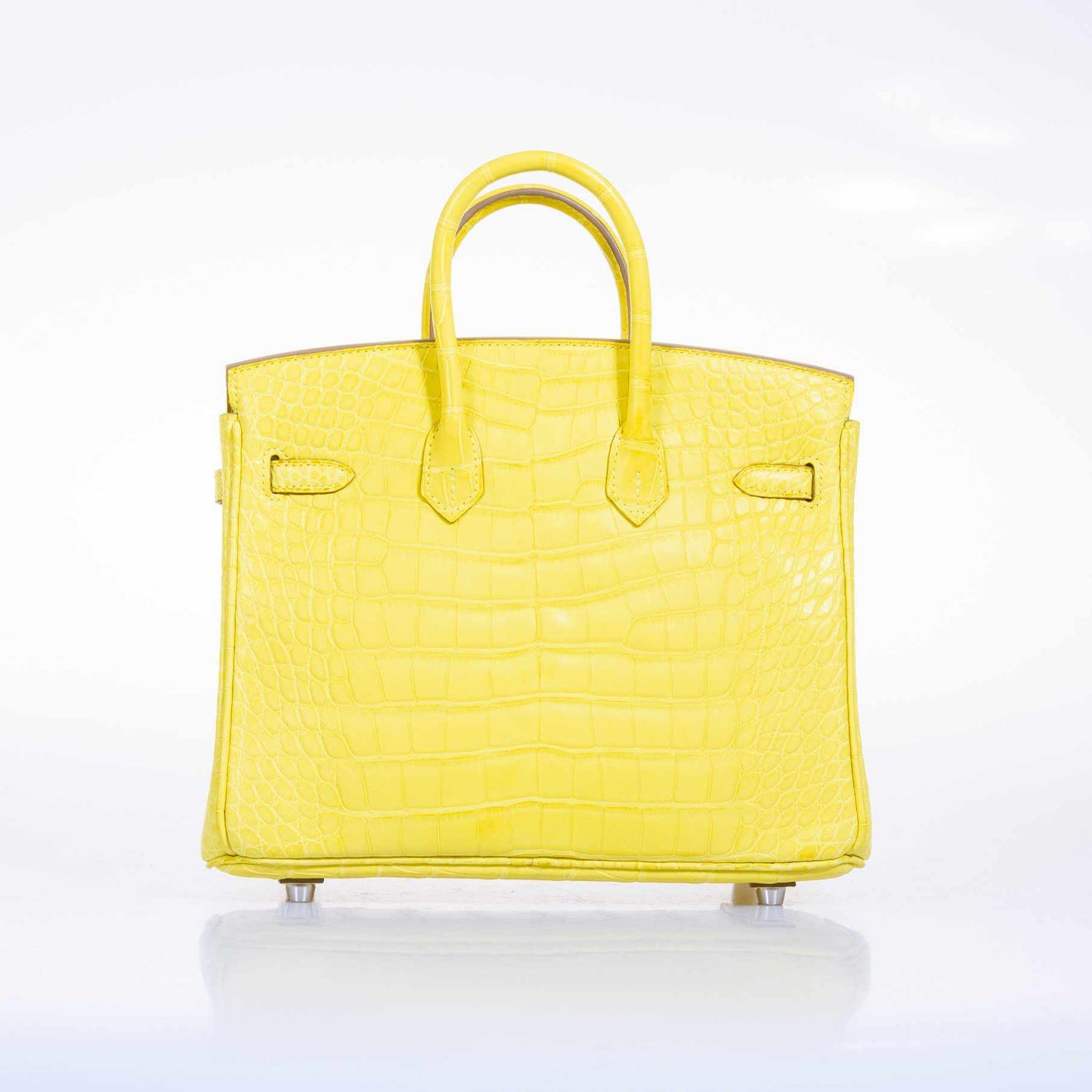 Hermes Birkin 25 Lime Yellow Matte Alligator Palladium Hardware