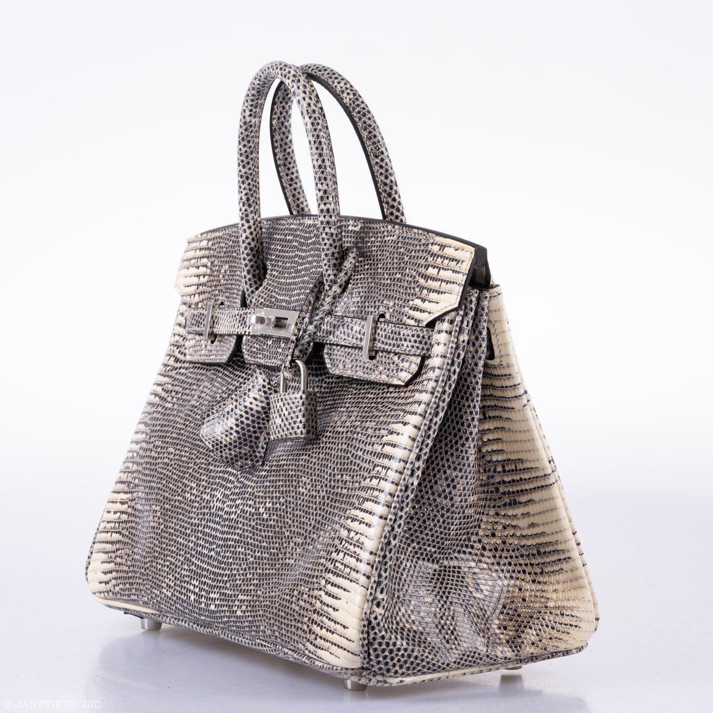 Hermes Birkin 25 Ombre Lizard Palladium Hardware