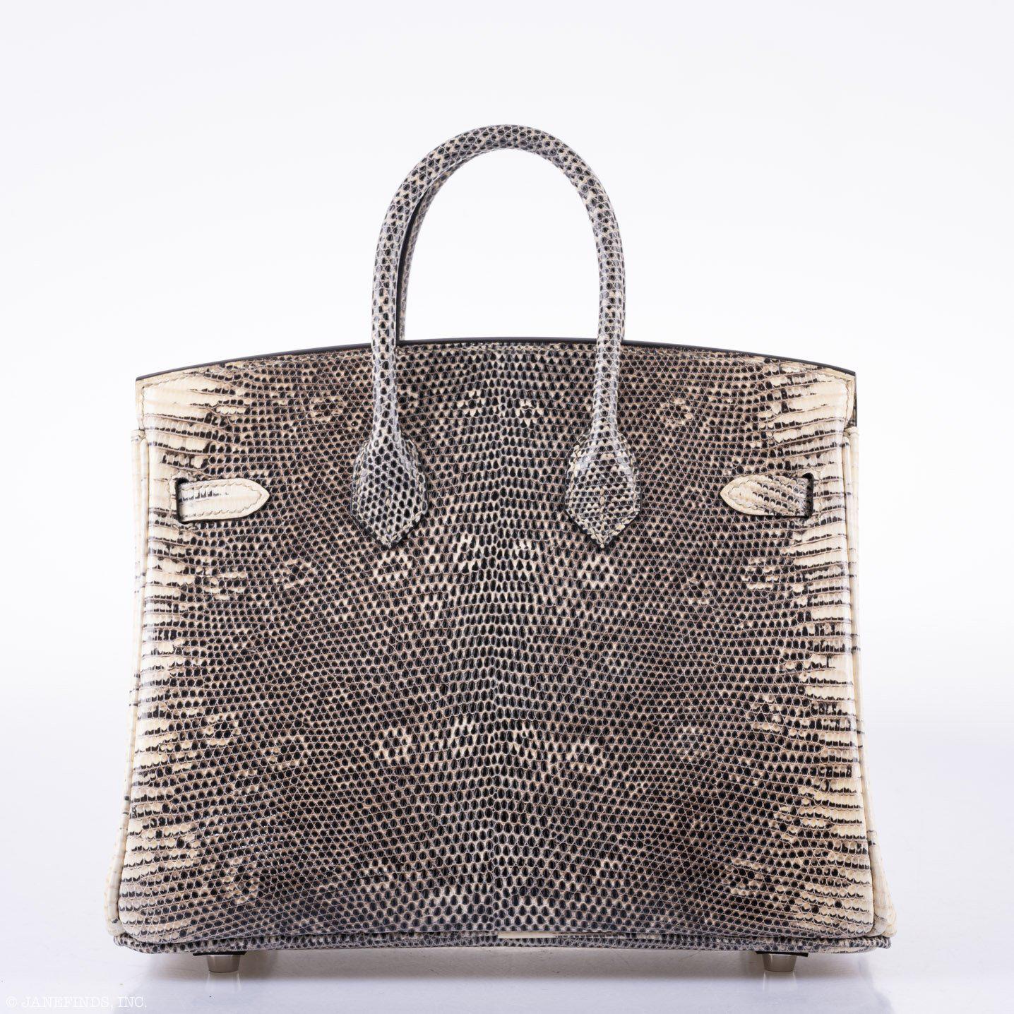 Hermes Birkin 25 Ombre Lizard Palladium Hardware