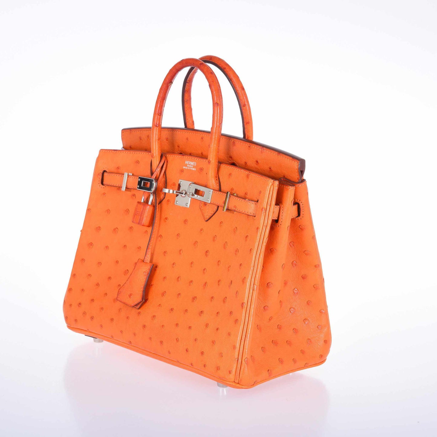 Hermes Birkin 25 Ostrich Tangerine Orange Palladium