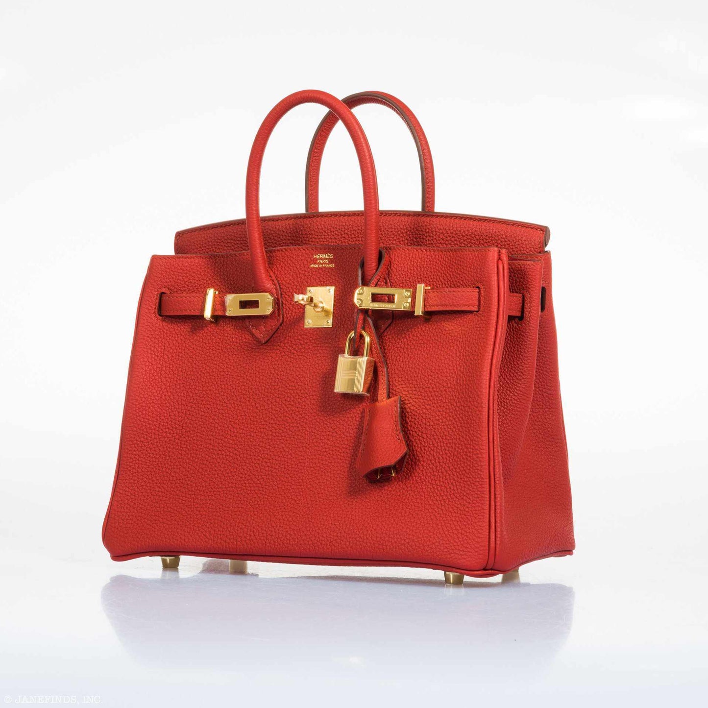 Hermes Birkin 25 Red Vermillion Togo Gold Hardware