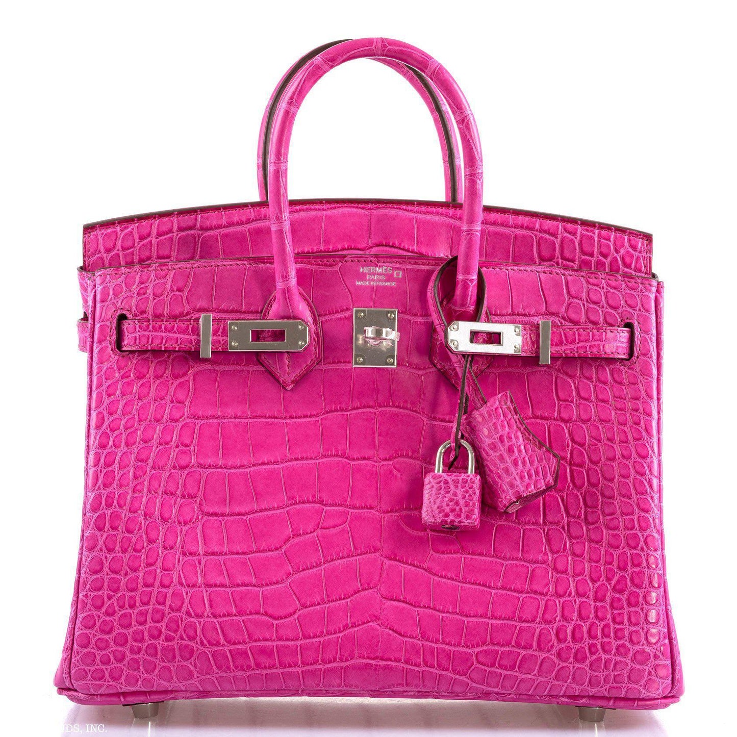 Hermes Birkin 25 Rose Shocking Matte Alligator Palladium Hardware- 2020,Y