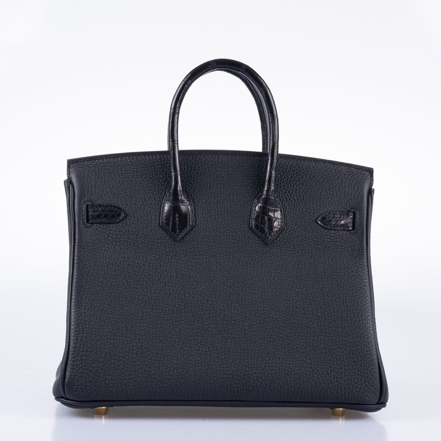 Hermes Birkin 25 Touch Black Togo and Matte Alligator Gold Hardware