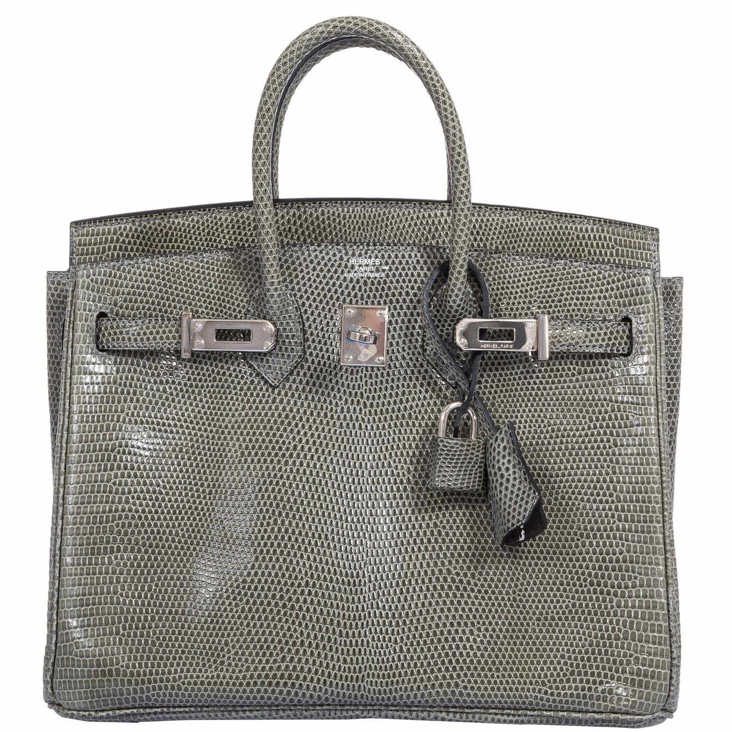 Hermes Birkin 25 Vert De Gris Salvator Lizard Palladium Hardware - Rare