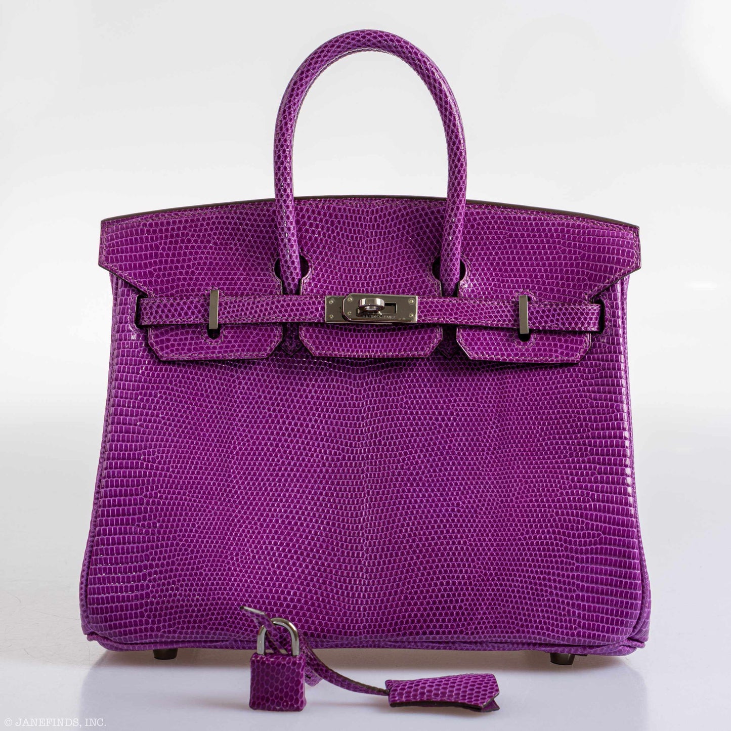 Hermes Birkin 25 Violet Lizard Ruthenium Hardware - 2006