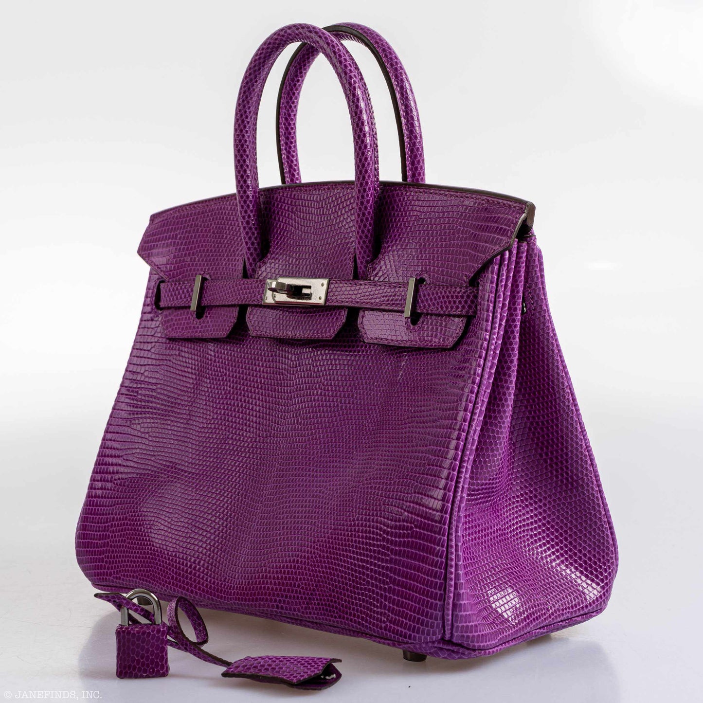 Hermes Birkin 25 Violet Lizard Ruthenium Hardware - 2006