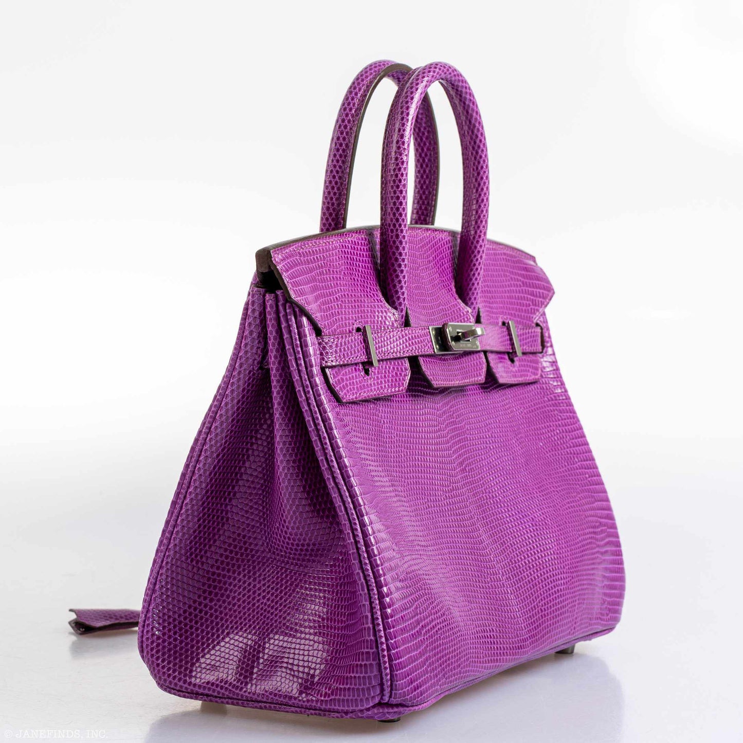 Hermes Birkin 25 Violet Lizard Ruthenium Hardware - 2006