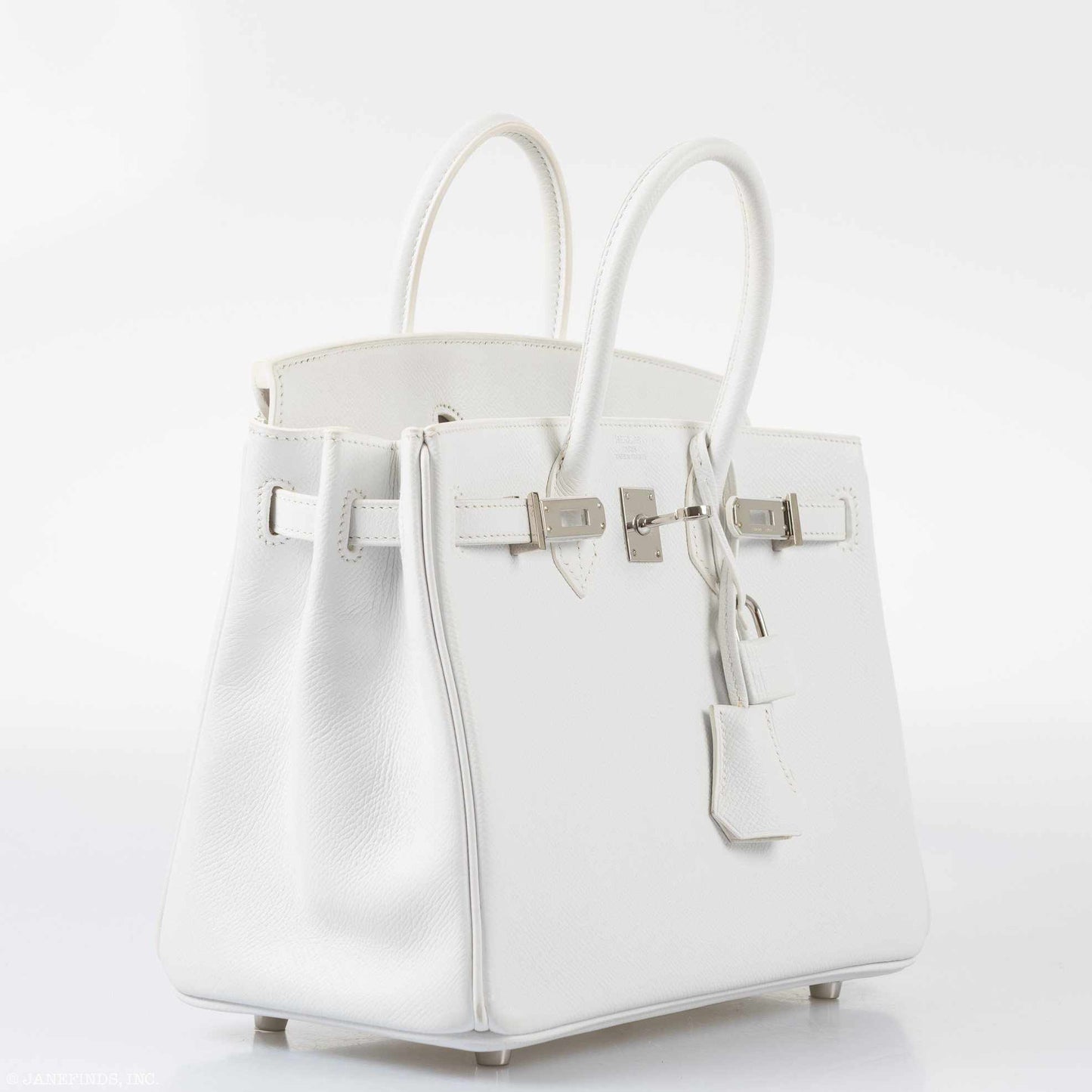 Hermes Birkin 25 White Epsom Palladium Hardware