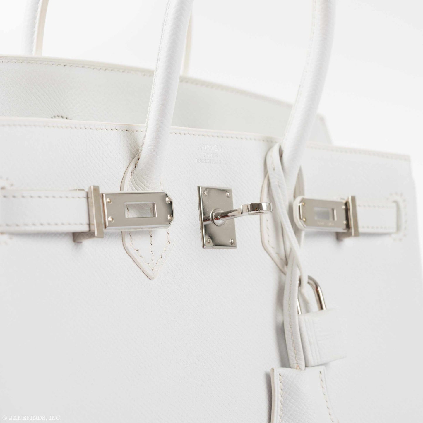 Hermes Birkin 25 White Epsom Palladium Hardware