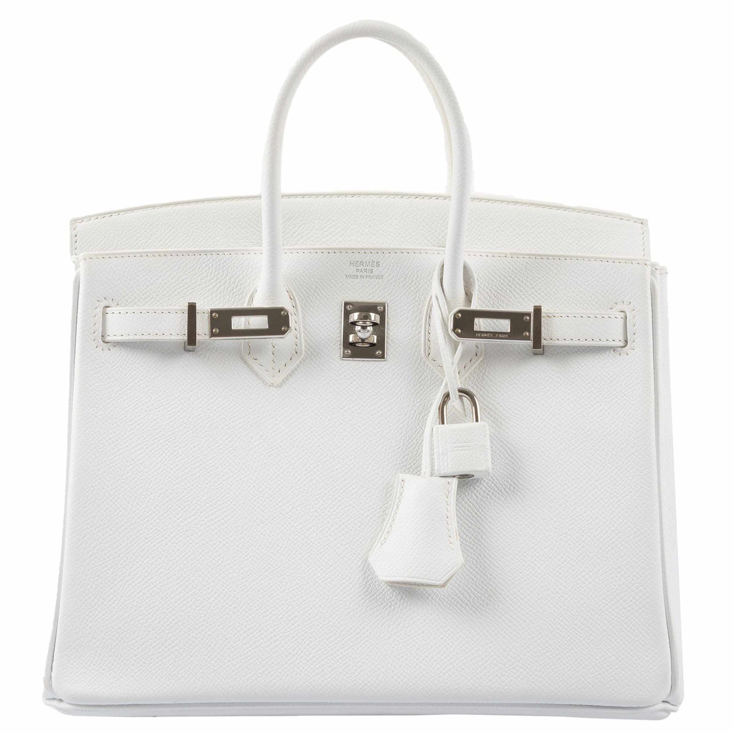 Hermes Birkin 25 White Epsom Palladium Hardware