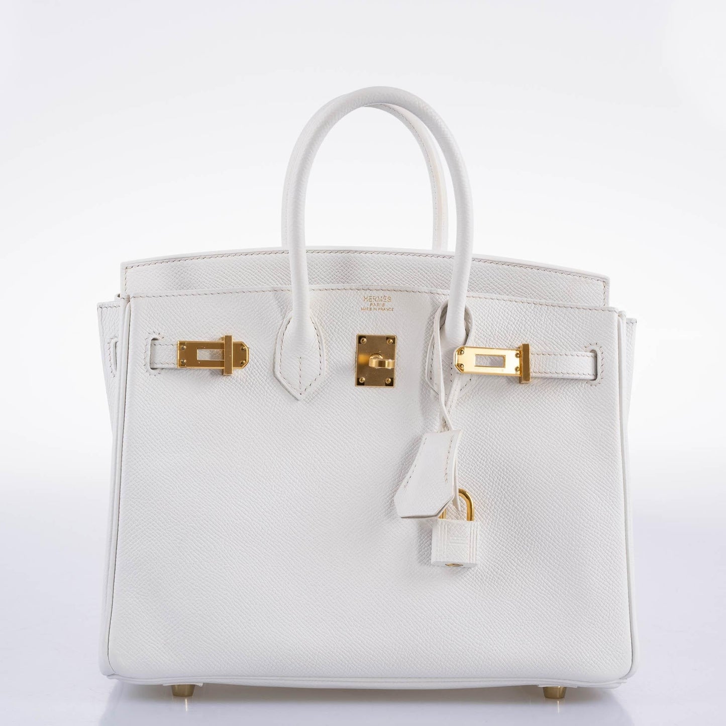 Hermes Birkin 25 White Epsom with Gold Hardware - 2008, L Square