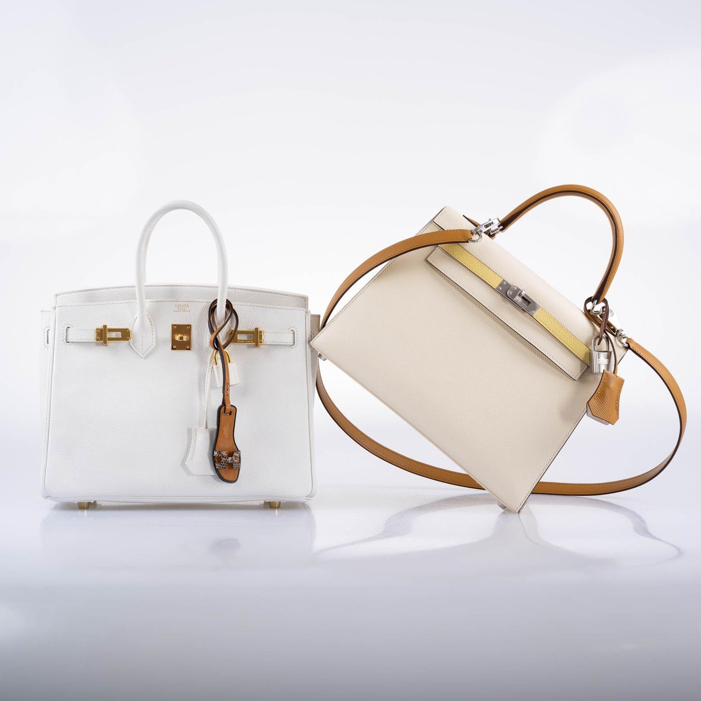 Hermes Birkin 25 White Epsom with Gold Hardware - 2008, L Square