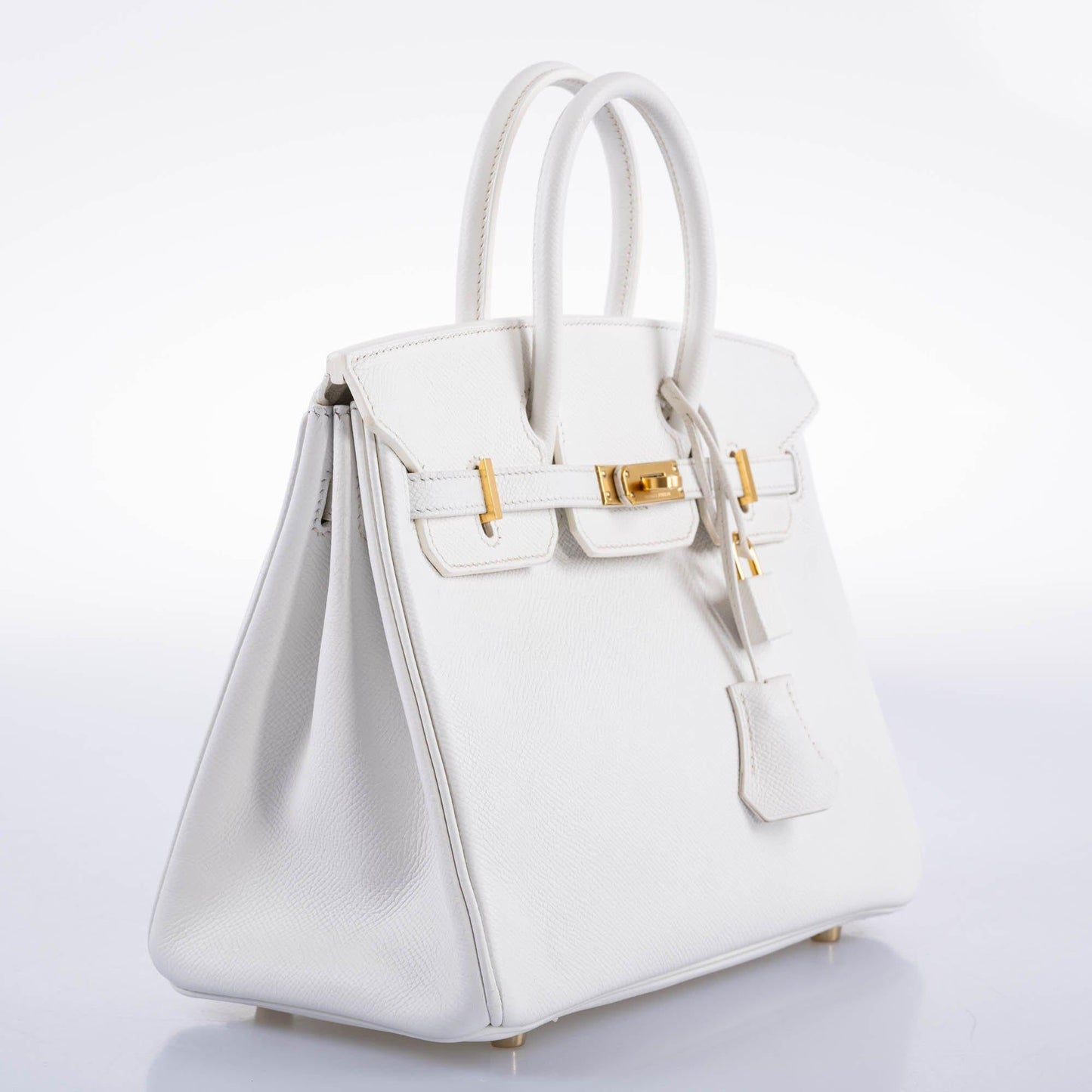 Hermes Birkin 25 White Epsom with Gold Hardware - 2013, Q Square