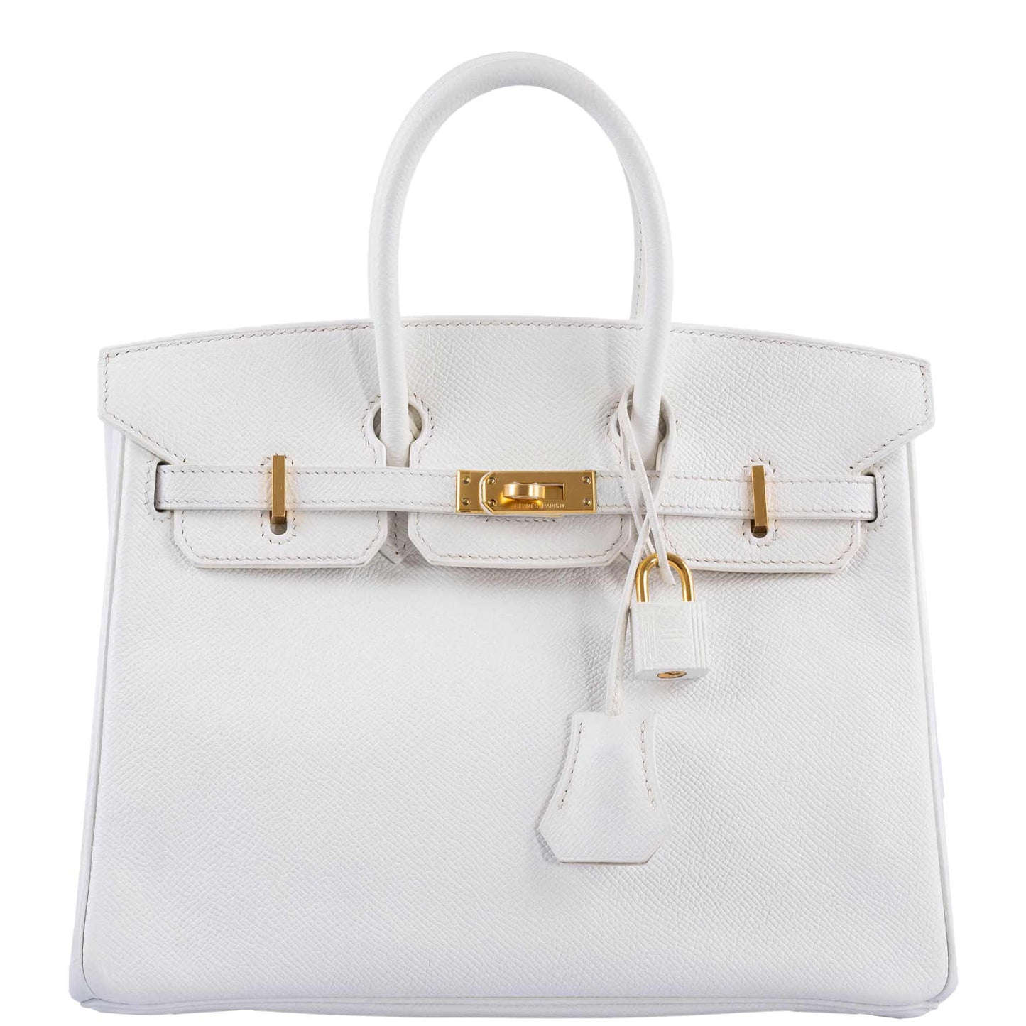 Hermes Birkin 25 White Epsom with Gold Hardware - 2013, Q Square