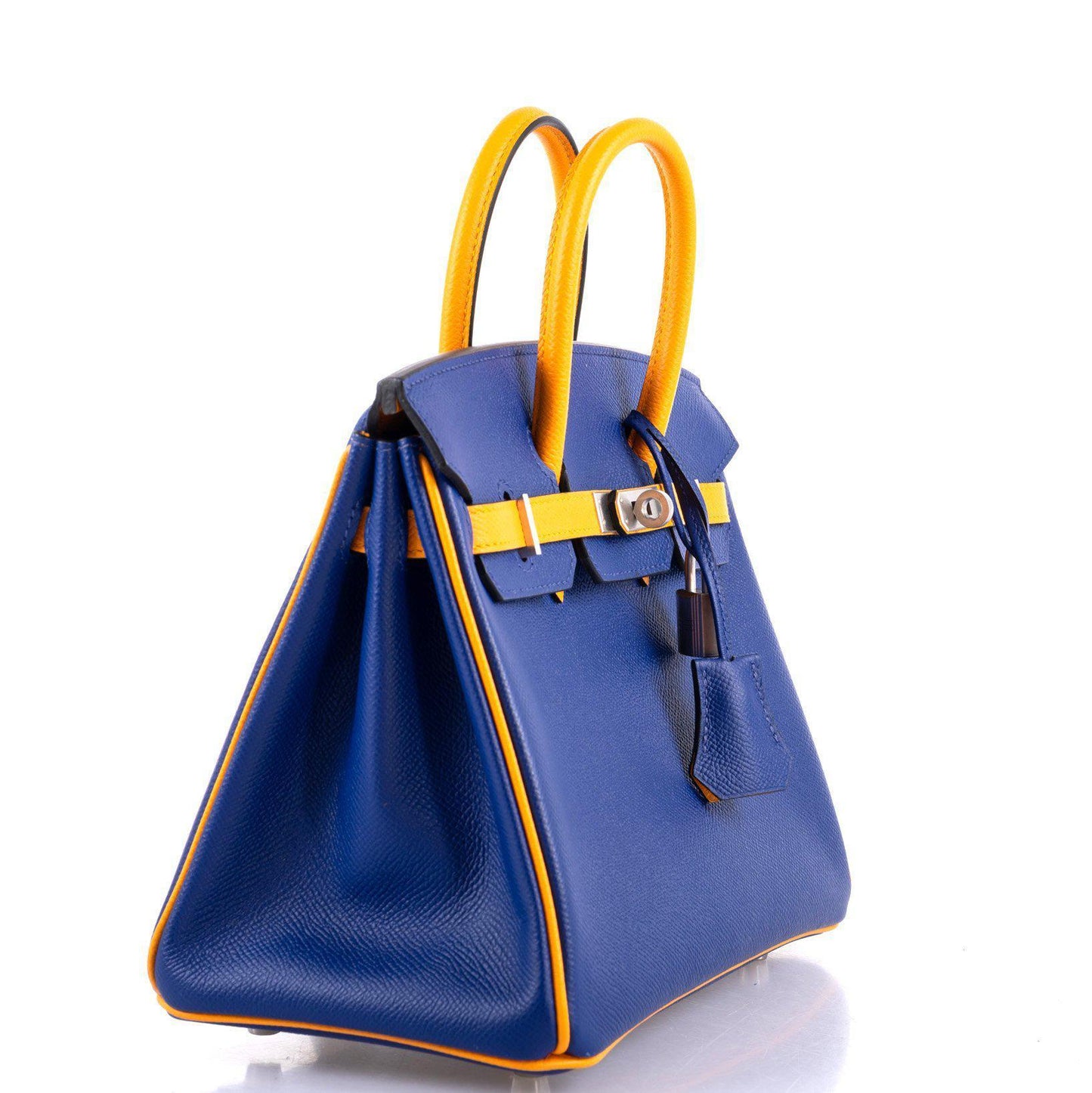 Hermes HSS Birkin 25 Jaune D’Or & Blue Electric Epsom Brushed Palladium Hardware - 2018, C