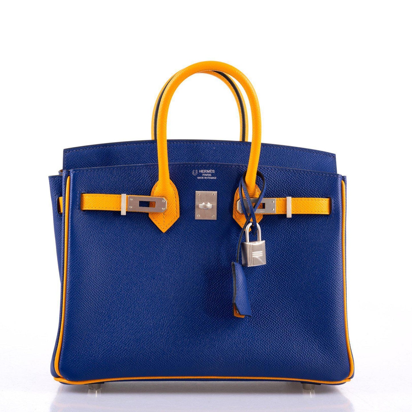 Hermes HSS Birkin 25 Jaune D’Or & Blue Electric Epsom Brushed Palladium Hardware - 2018, C