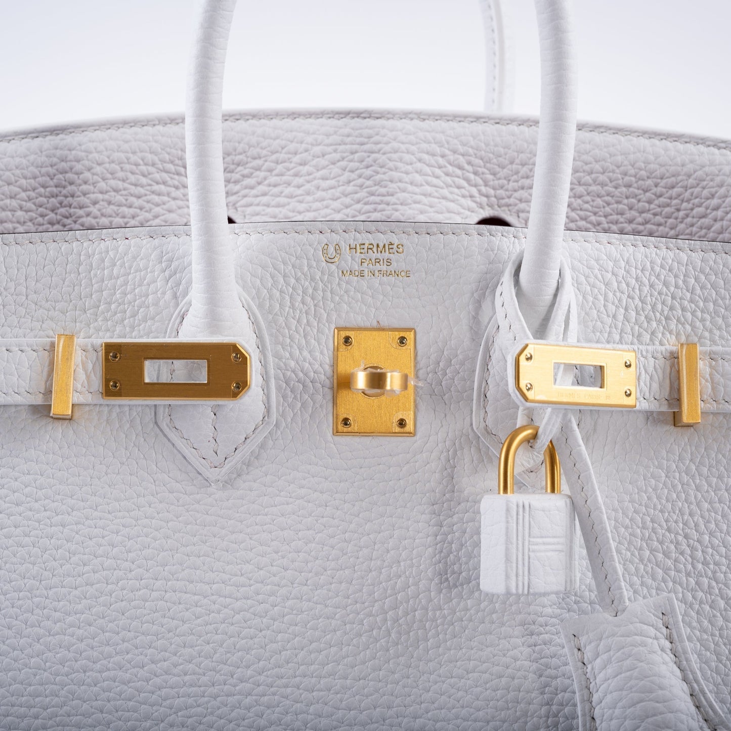 Hermes HSS Birkin 25 White Togo and Rose Pourpre Interior with Brushed Gold Hardware - 2021, Z