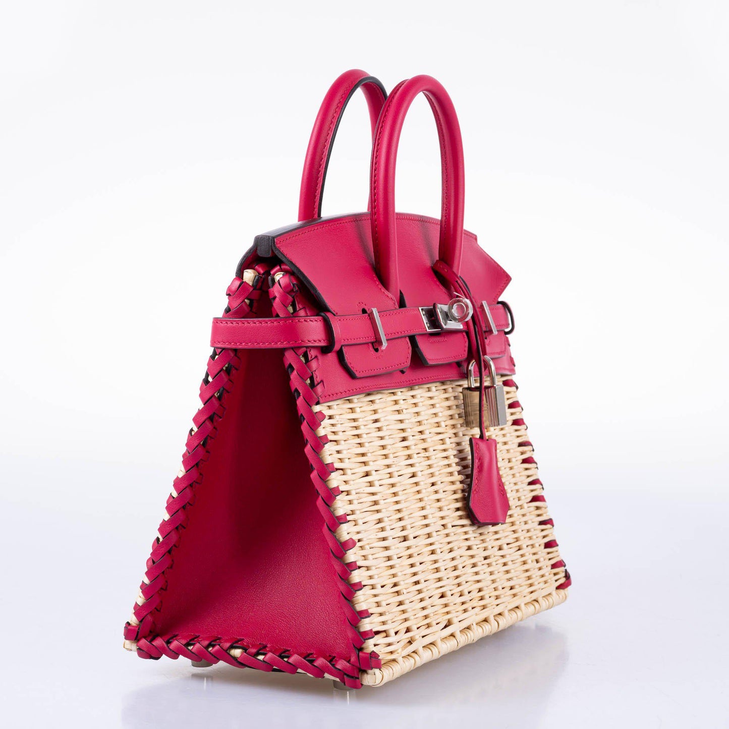 Hermes Picnic Birkin 25 Osier Wicker & Framboise Swift with Palladium Hardware - 2021, Z