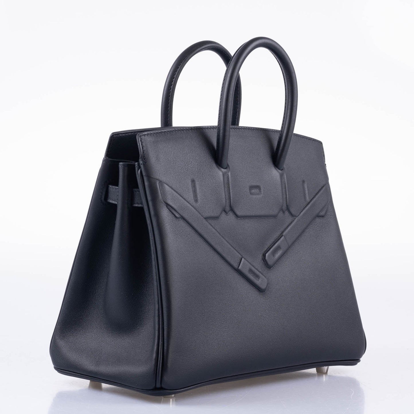 Hermes Shadow Birkin 25 Black Swift Leather Palladium Hardware