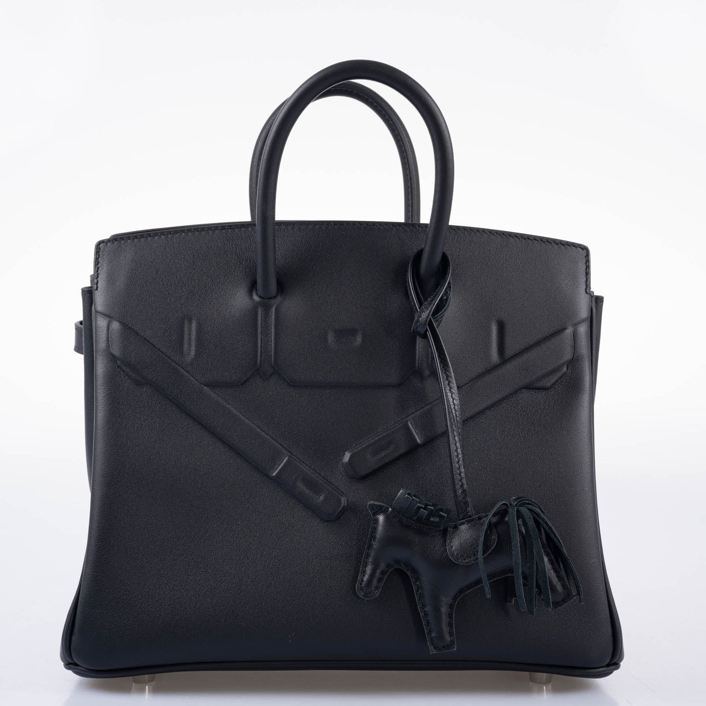 Hermes Shadow Birkin 25 Black Swift Leather Palladium Hardware