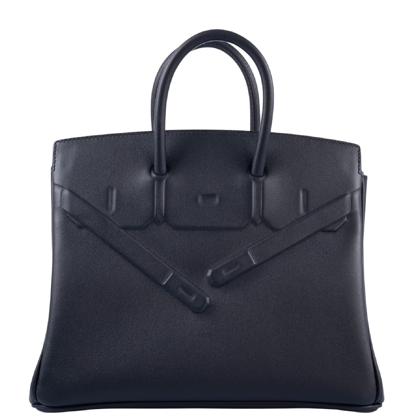 Hermes Shadow Birkin 25 Black Swift Leather Palladium Hardware