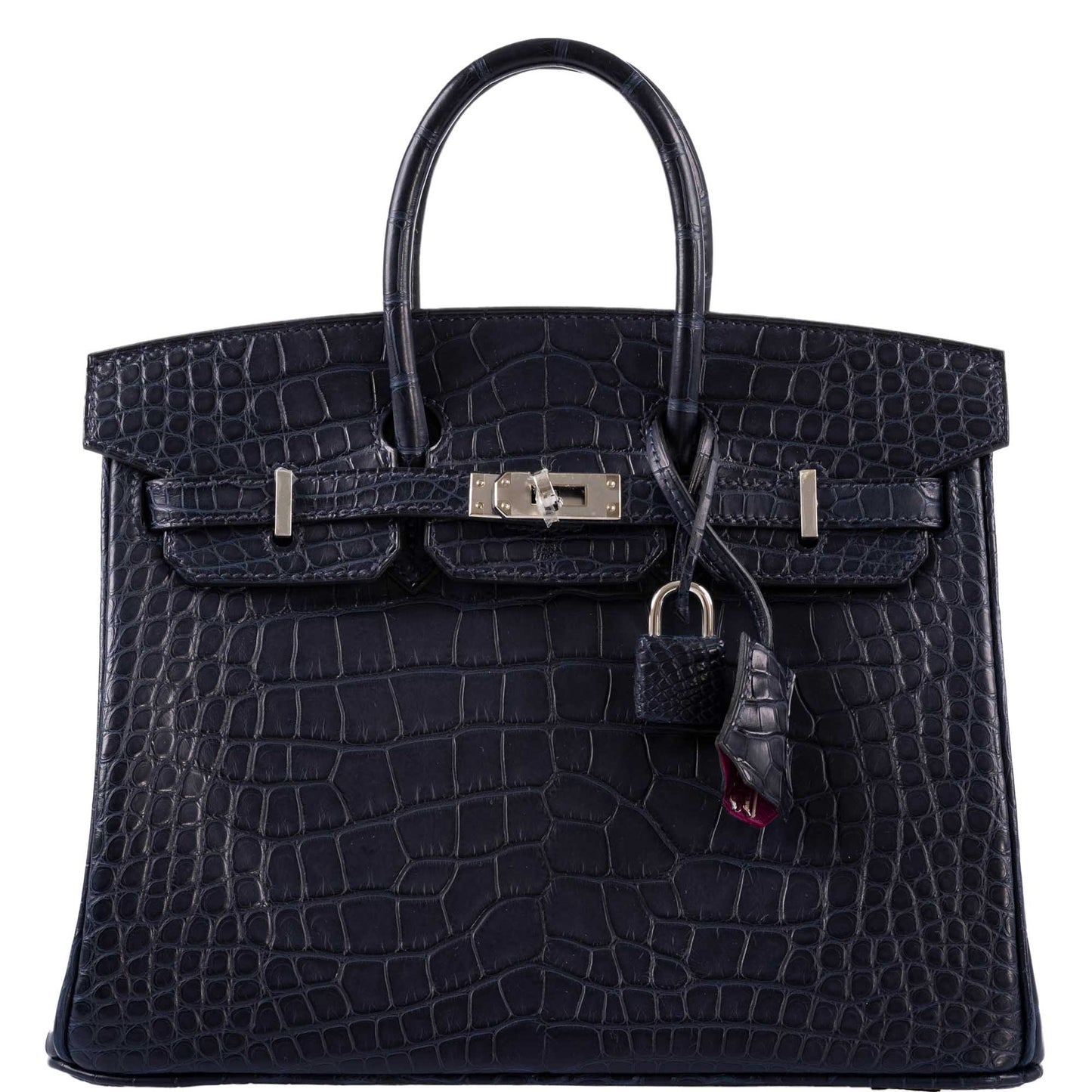 Hermes Verso Birkin 25 Blue Marine Matte Alligator & Rose Scheherazade with Palladium Hardware - 2019, D