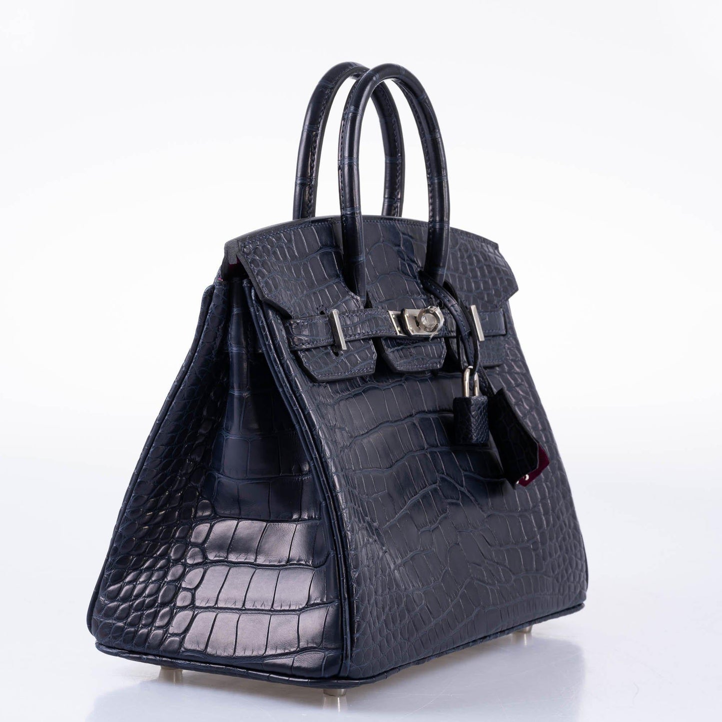 Hermes Verso Birkin 25 Blue Marine Matte Alligator & Rose Scheherazade with Palladium Hardware - 2019, D