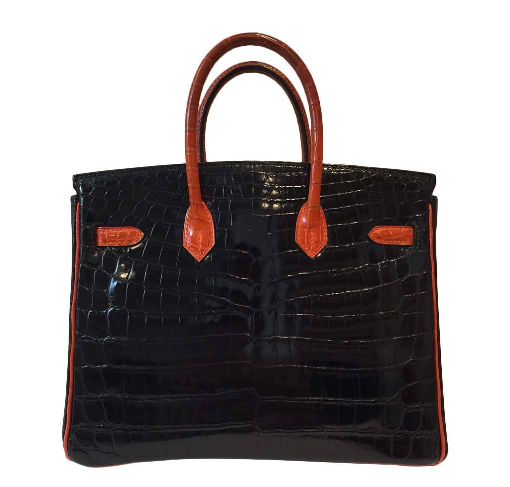 Hermes  Bi-Color Birkin Crocodile Bag 25cm