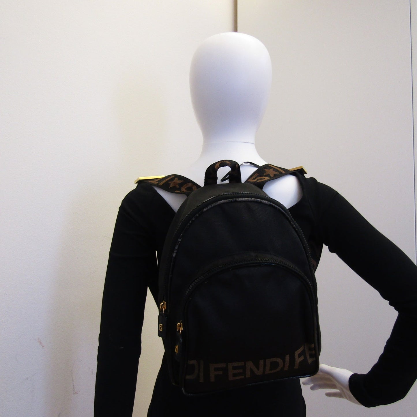 FENDI Backpack in Black Fabric