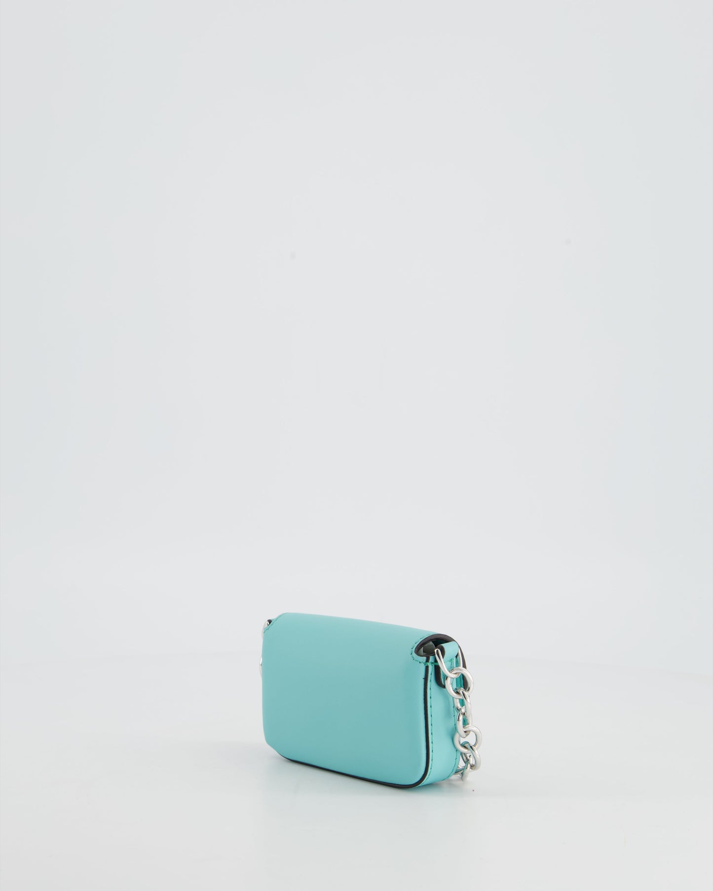 Fendi x Tiffany&Co Tiffany Blue Leather Nano Baguette Bag with Sterling Silver Hardware and Tiffany Tag