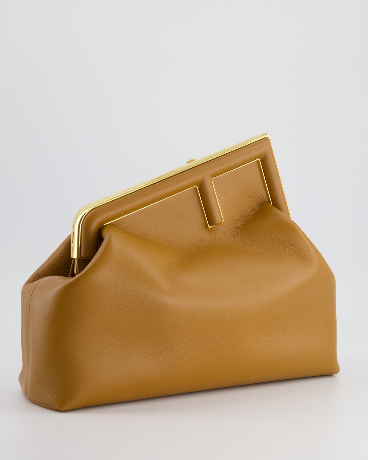 Fendi First Midi Tan Leather Bag with Gold Hardware