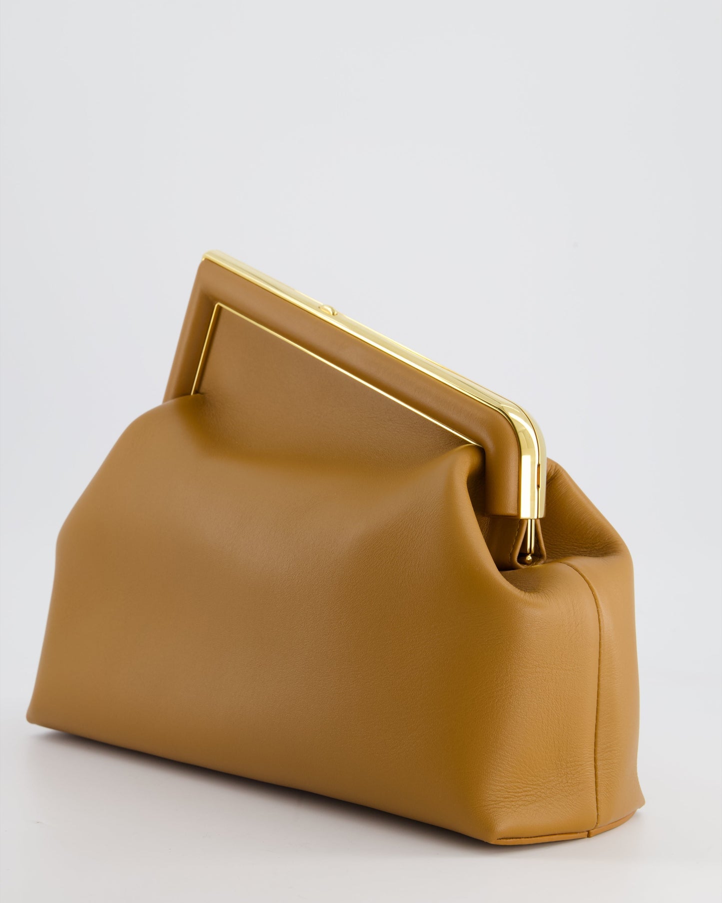 Fendi First Midi Tan Leather Bag with Gold Hardware