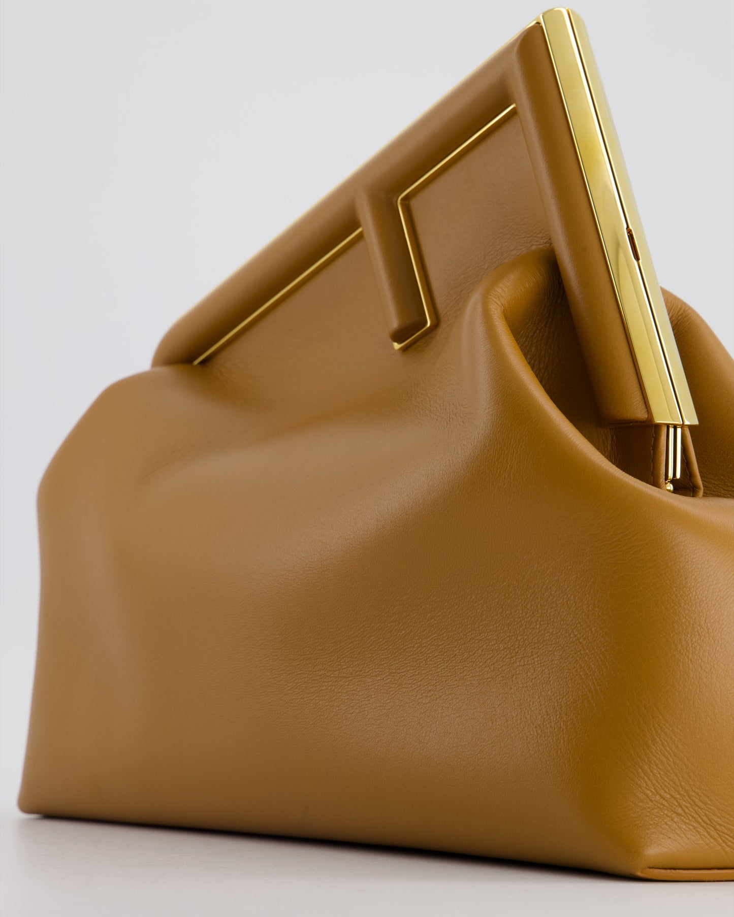 Fendi First Midi Tan Leather Bag with Gold Hardware