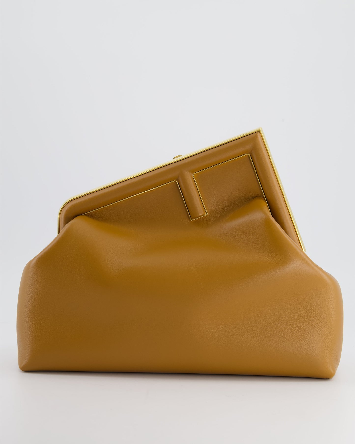 Fendi First Midi Tan Leather Bag with Gold Hardware