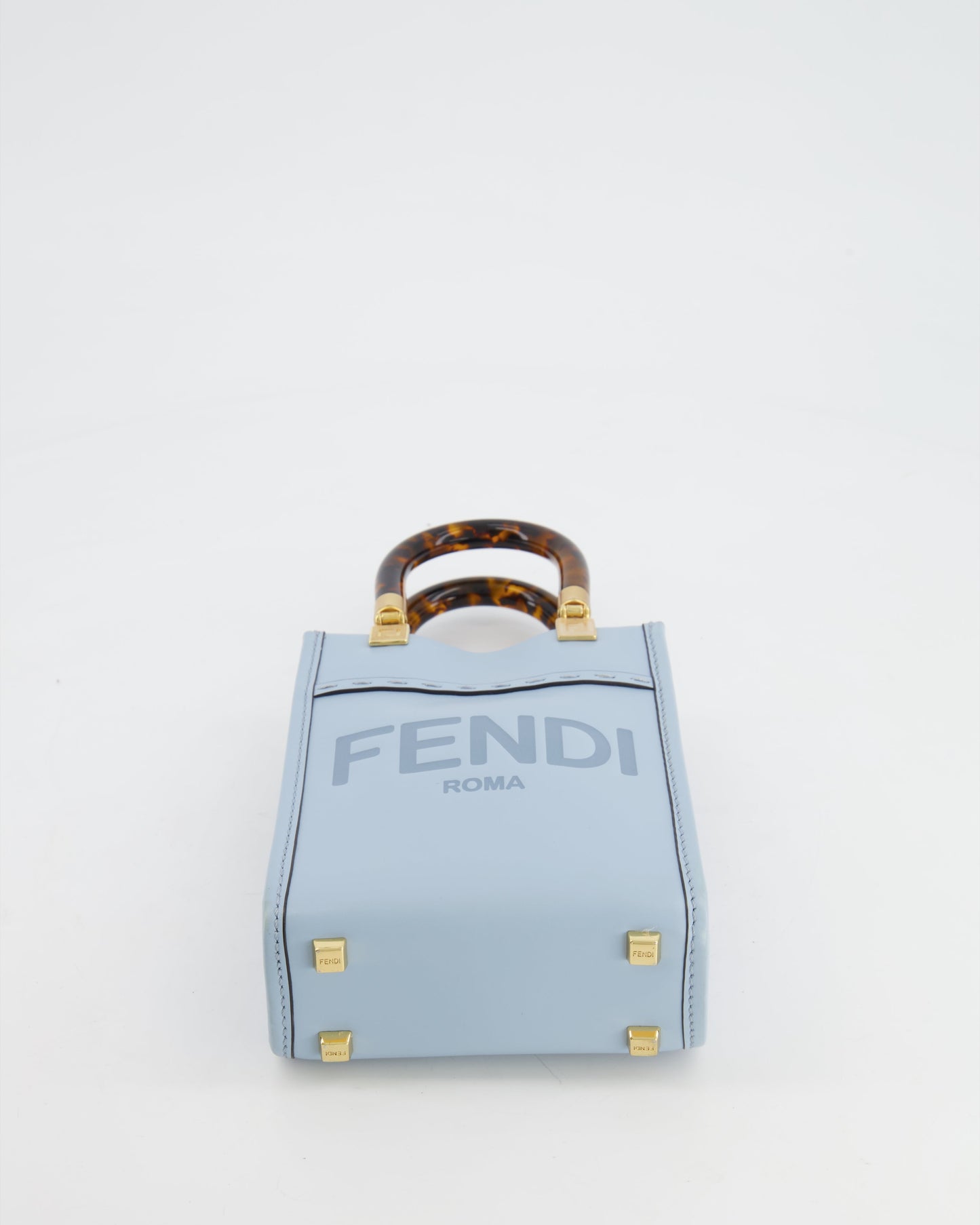 Fendi Baby Blue Leather Sunshine Shopper Mini Bag