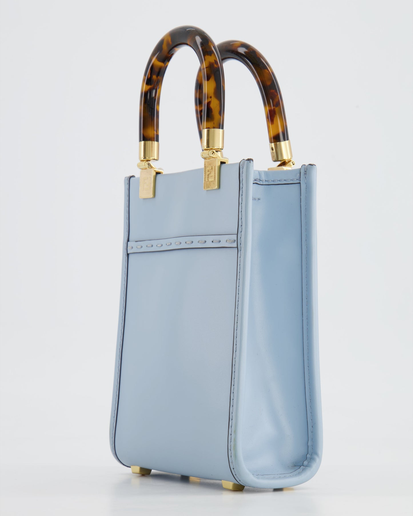 Fendi Baby Blue Leather Sunshine Shopper Mini Bag